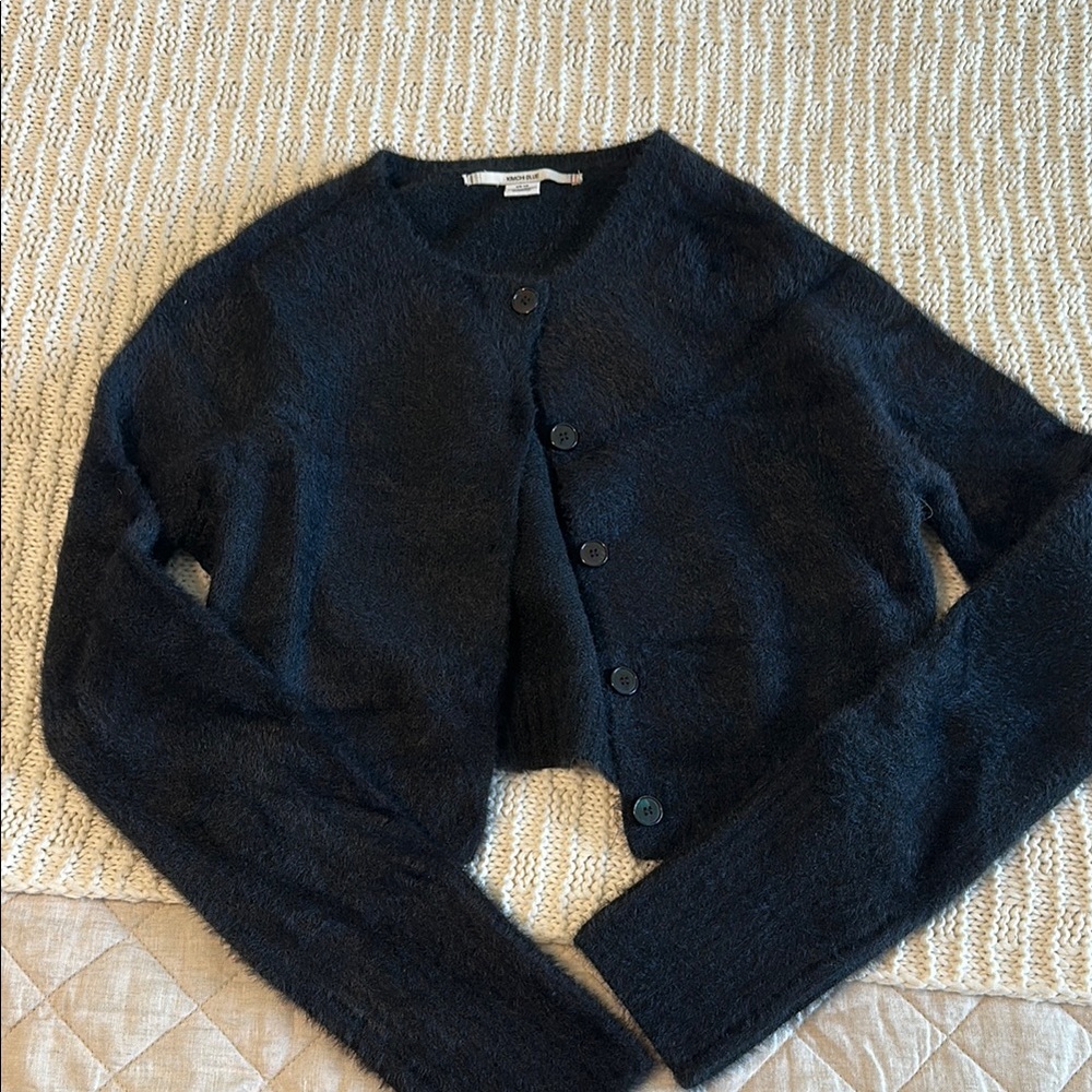 Urban Outfitters Women's Black Button-Up Sweater